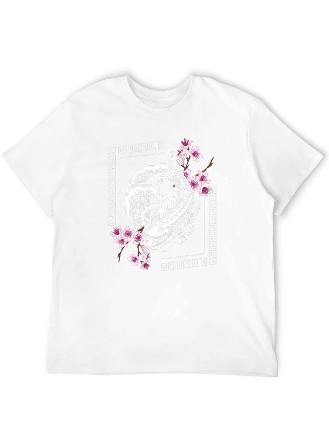 Koi Fish Cherry Blossom Graphic T-Shirt