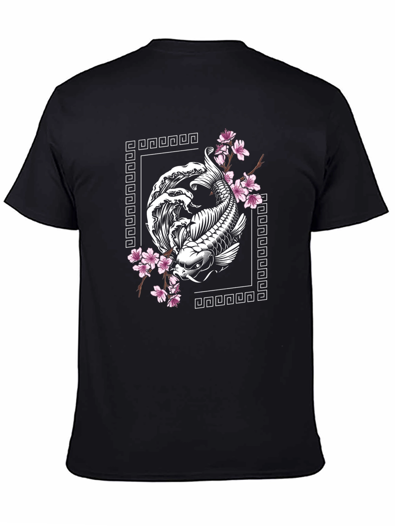 Koi Fish Cherry Blossom Graphic T-Shirt