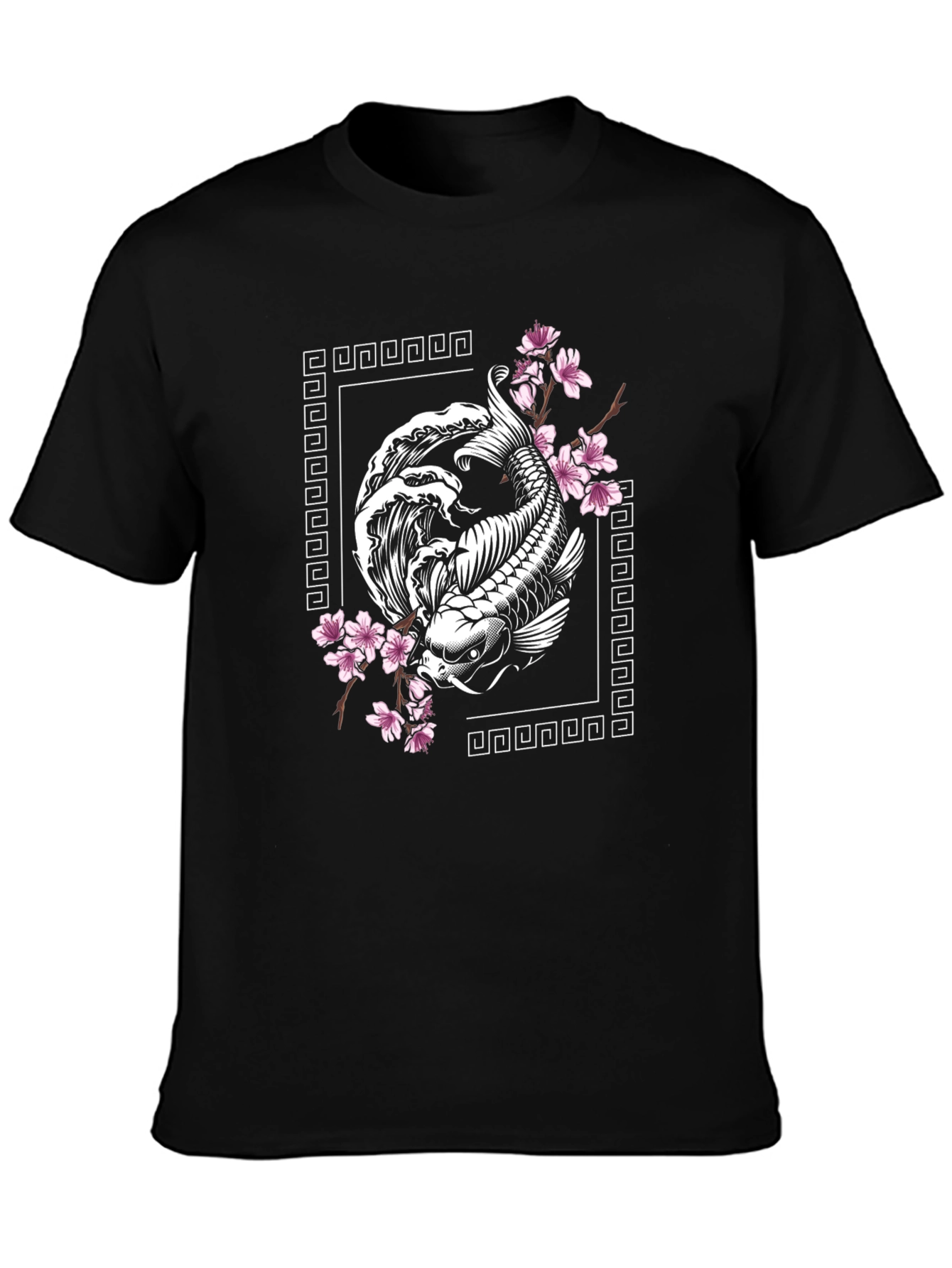 Koi Fish Cherry Blossom Graphic T-Shirt