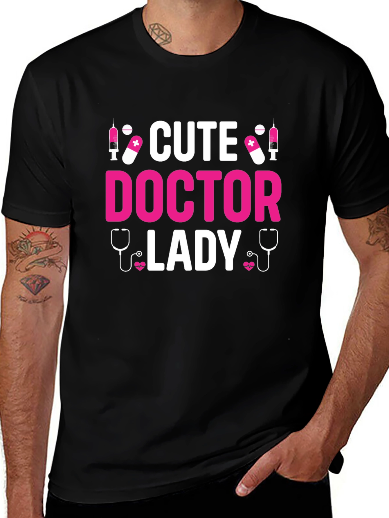 Cute Doctor Lady T-Shirt - Black