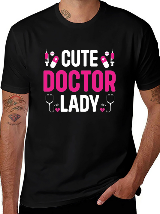 Cute Doctor Lady T-Shirt - Black