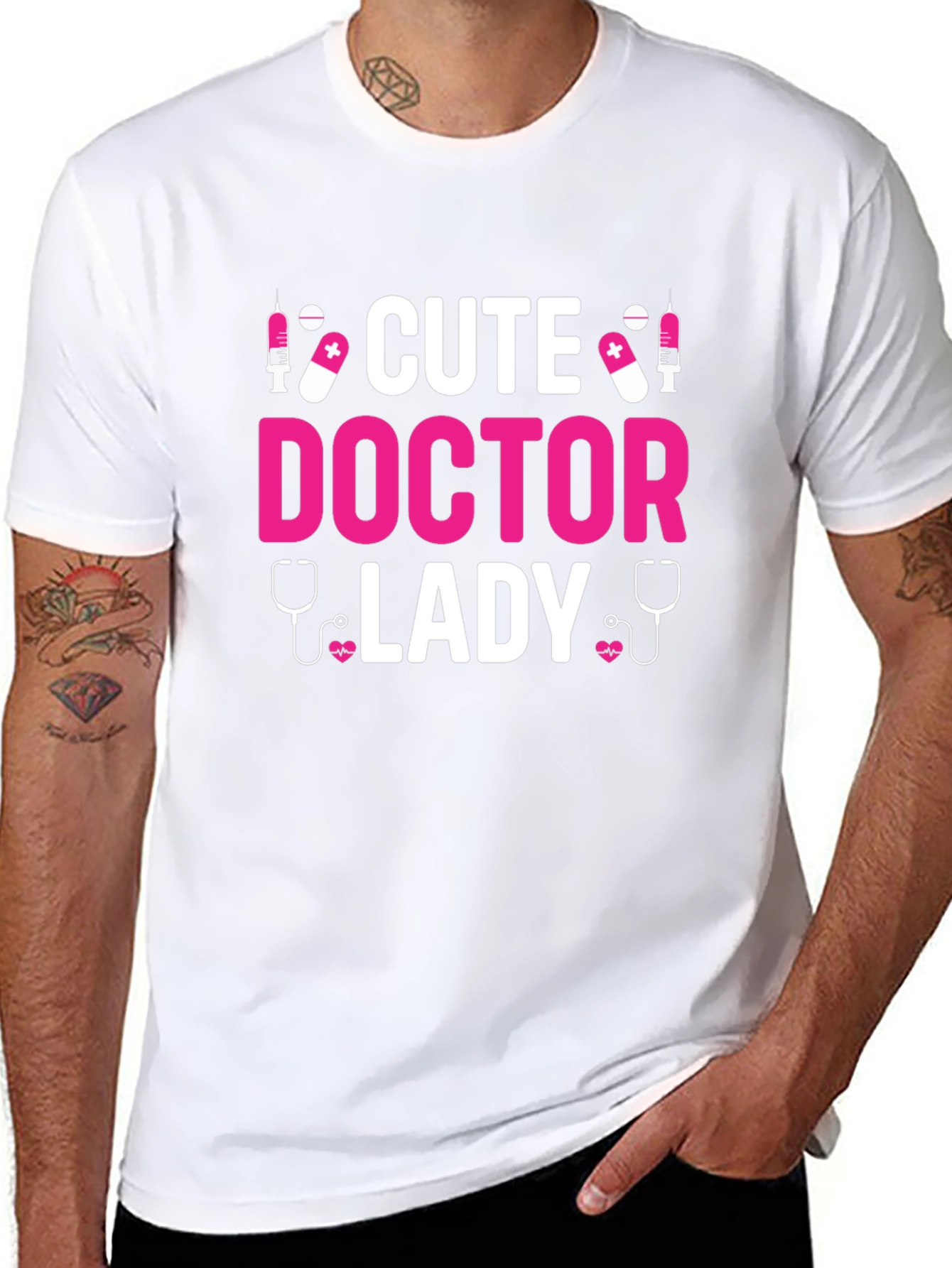 Cute Doctor Lady T-Shirt - Black