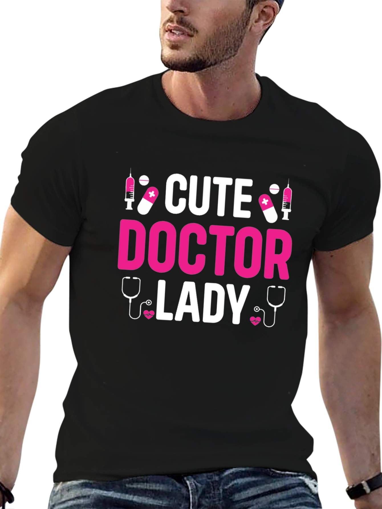 Cute Doctor Lady T-Shirt - Black