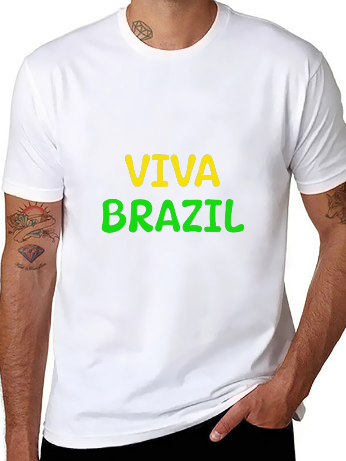 Viva Brazil Graphic Tee - Black Cotton T-Shirt
