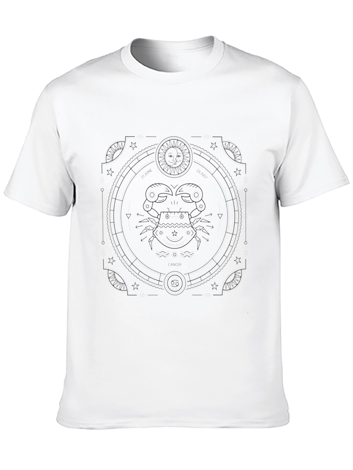 Cancer Zodiac Graphic Tee - Black Cotton T-Shirt