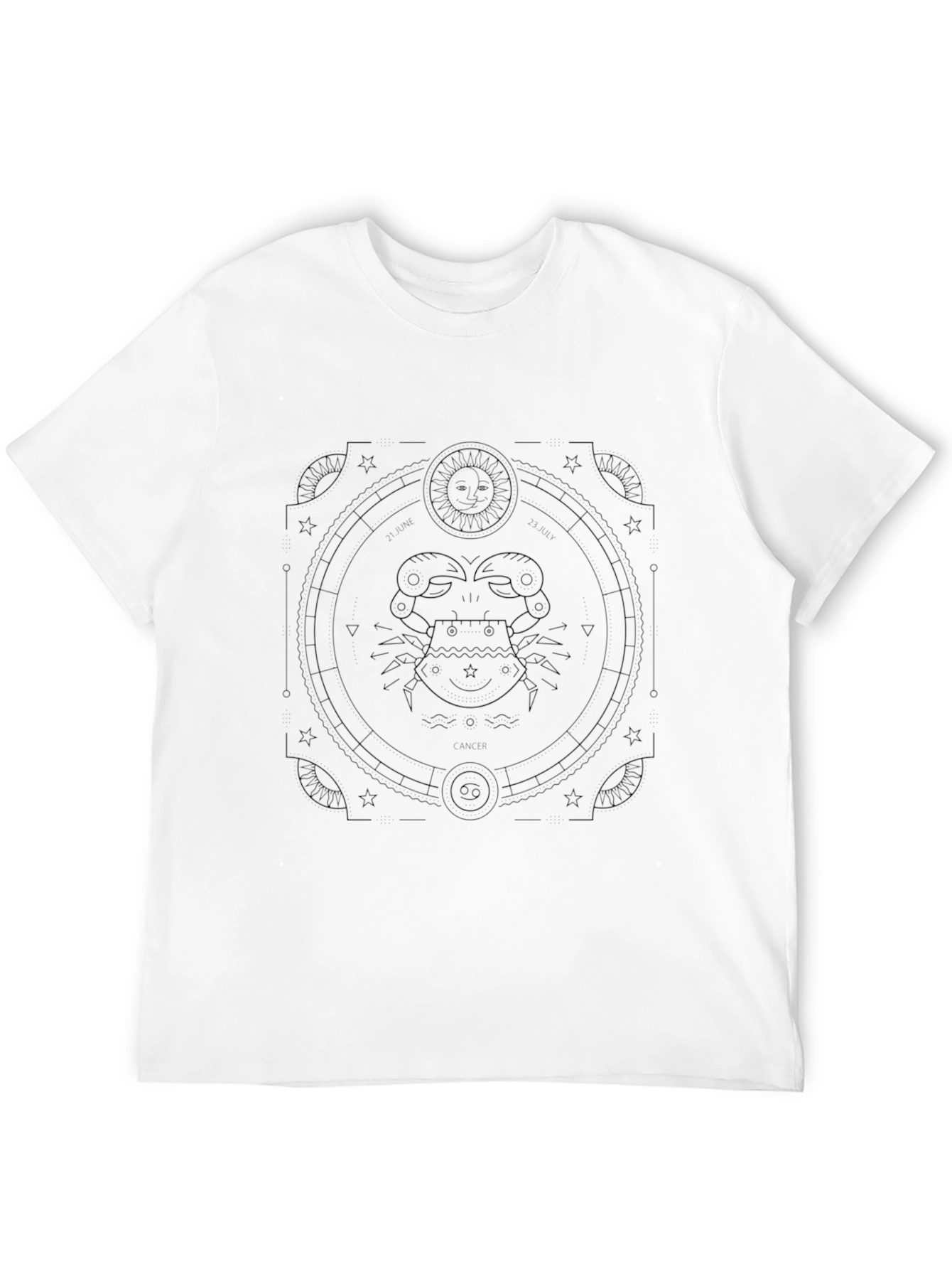 Cancer Zodiac Graphic Tee - Black Cotton T-Shirt