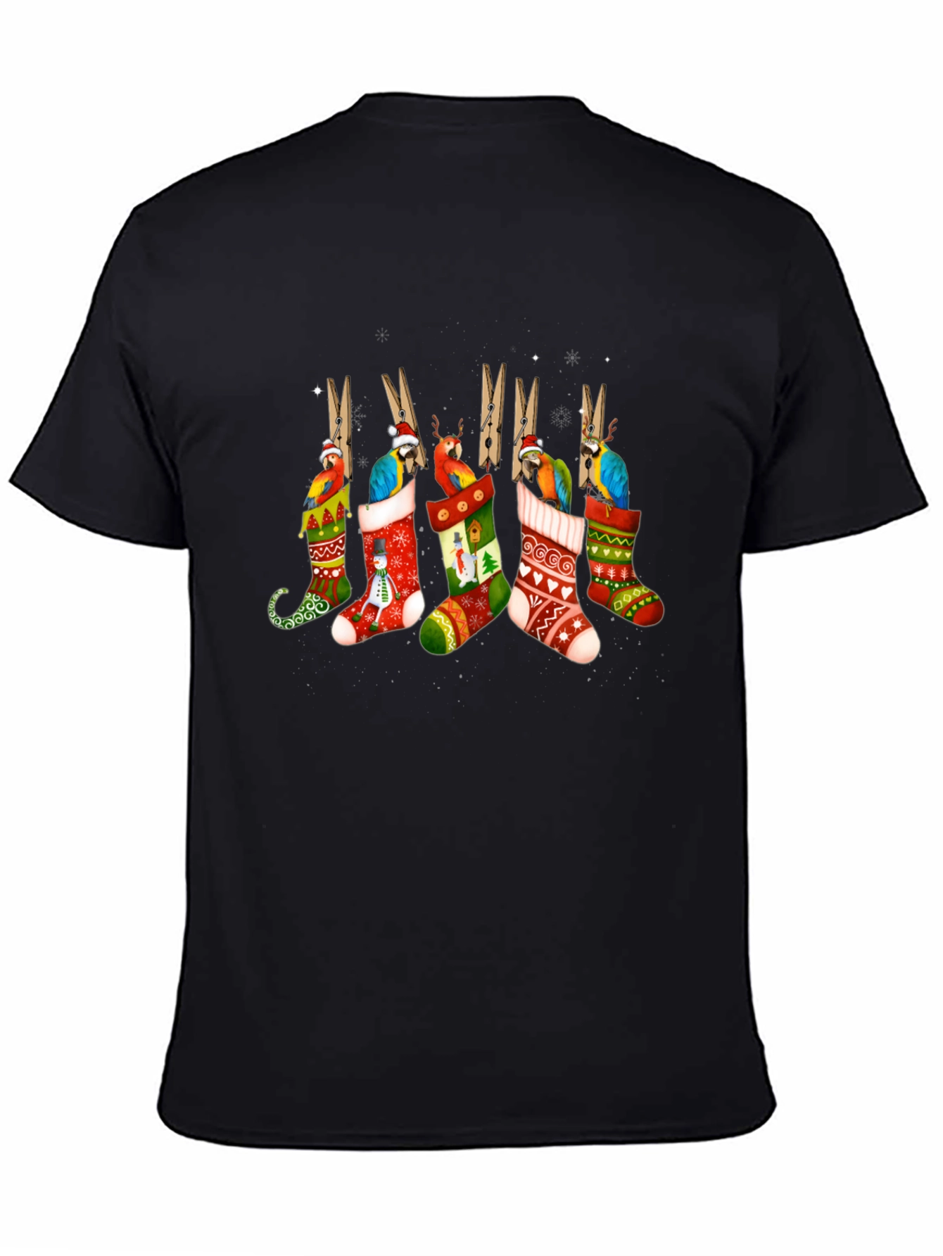 Festive Parrot Christmas Stocking T-Shirt