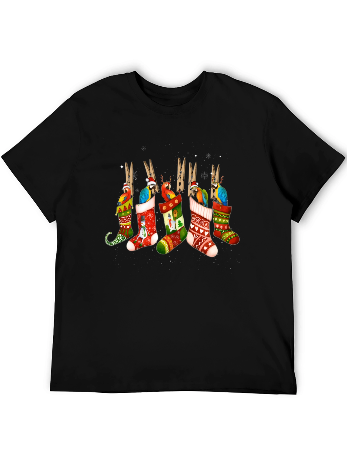 Festive Parrot Christmas Stocking T-Shirt