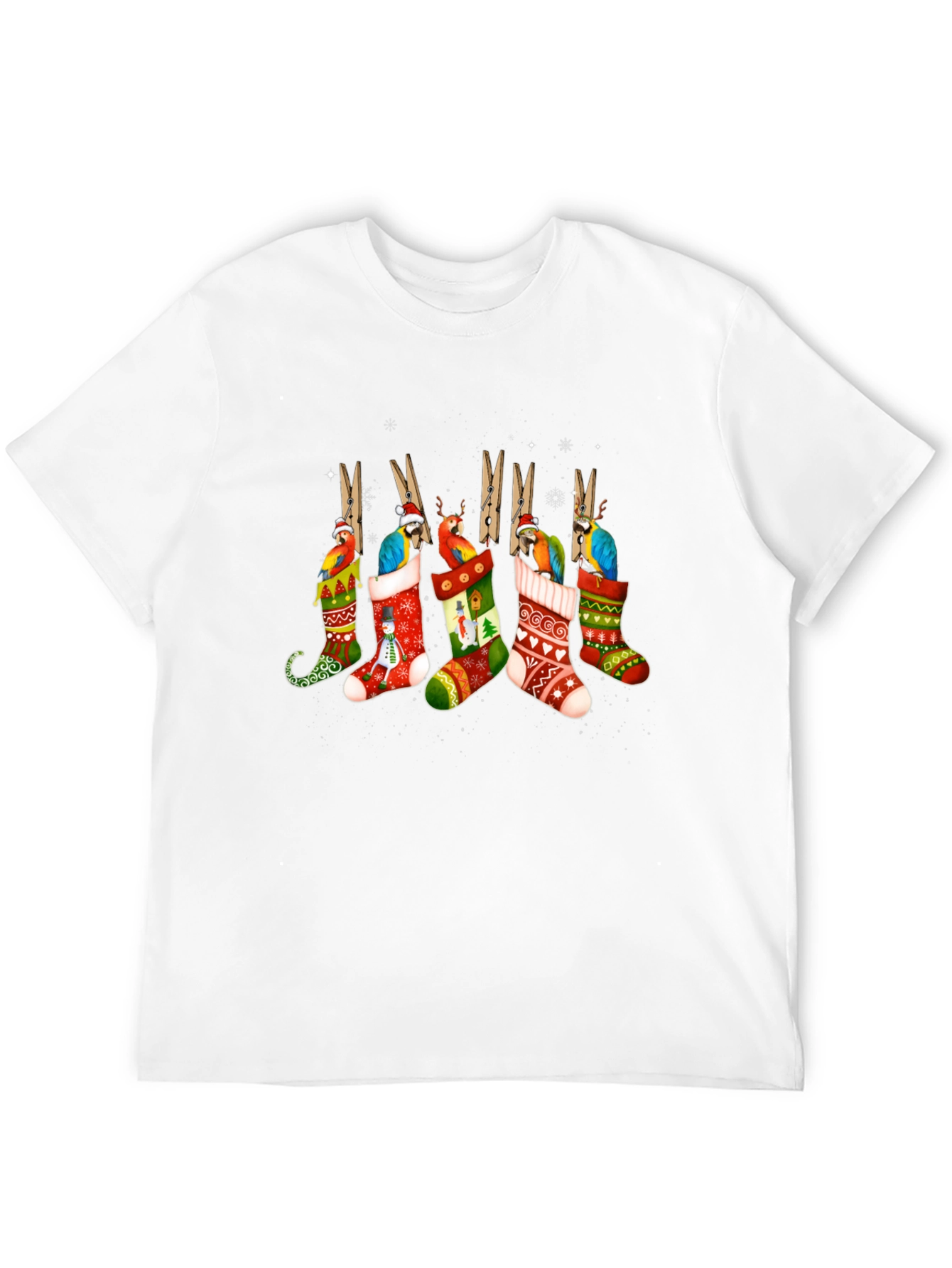 Festive Parrot Christmas Stocking T-Shirt