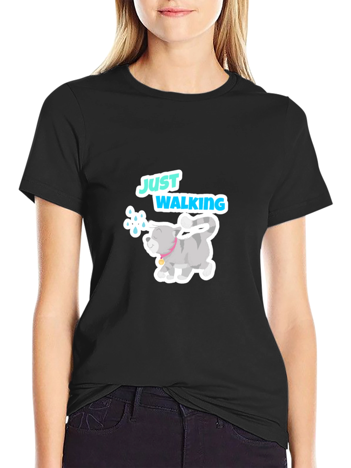 Just Walking Cat Graphic Tee