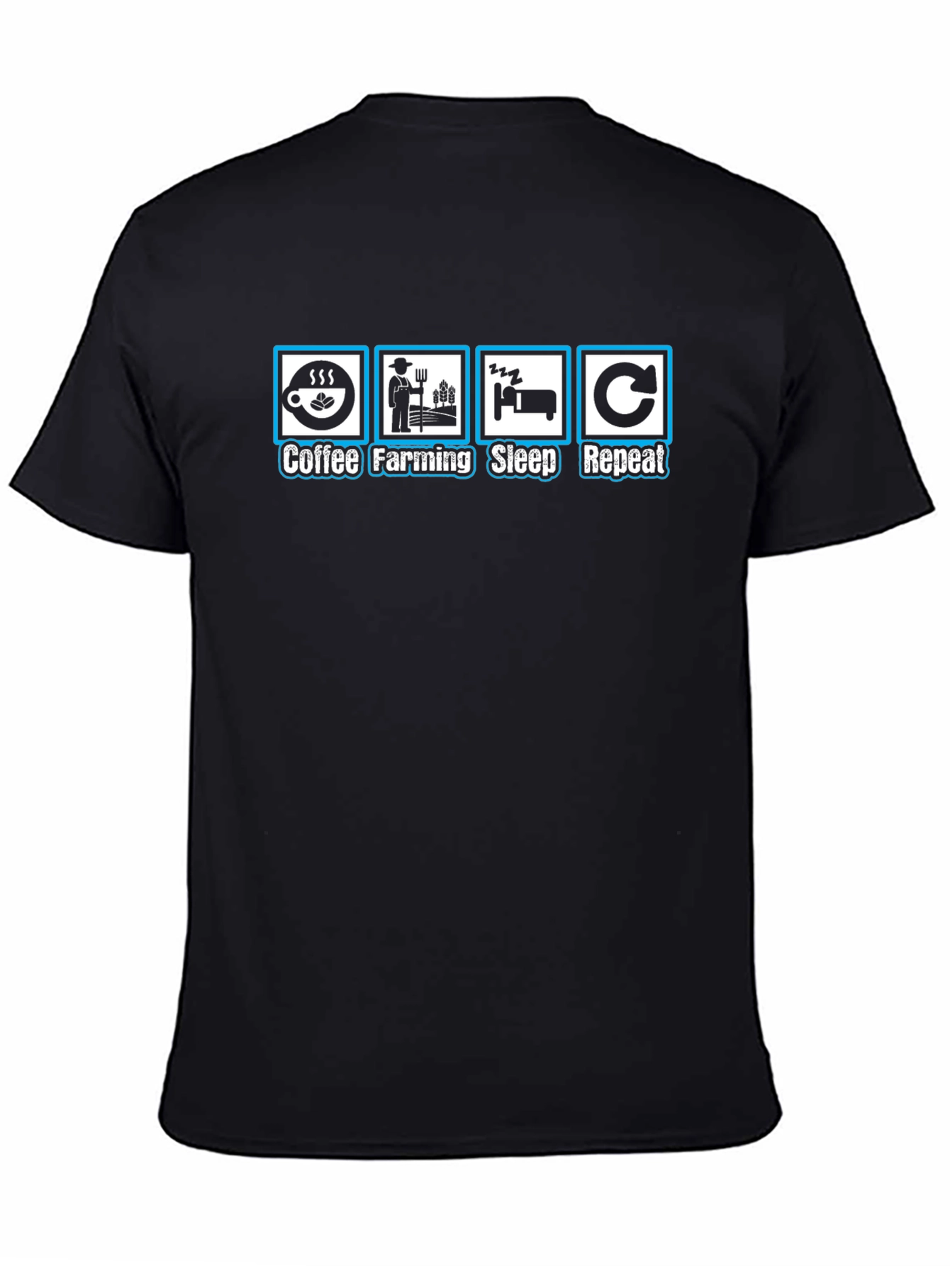 Coffee Farming Sleep Repeat Mens Black T-Shirt