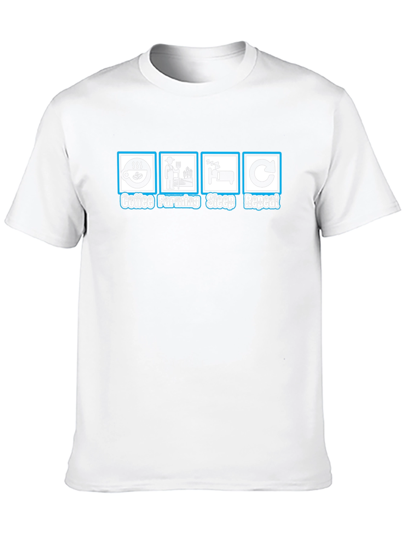 Coffee Farming Sleep Repeat Mens Black T-Shirt