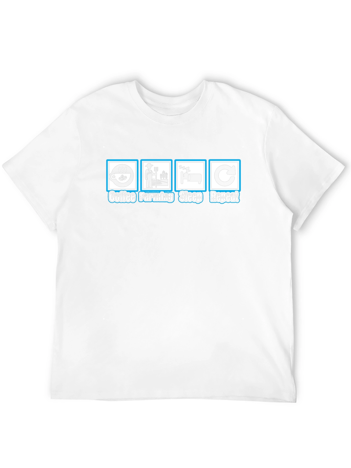 Coffee Farming Sleep Repeat Mens Black T-Shirt