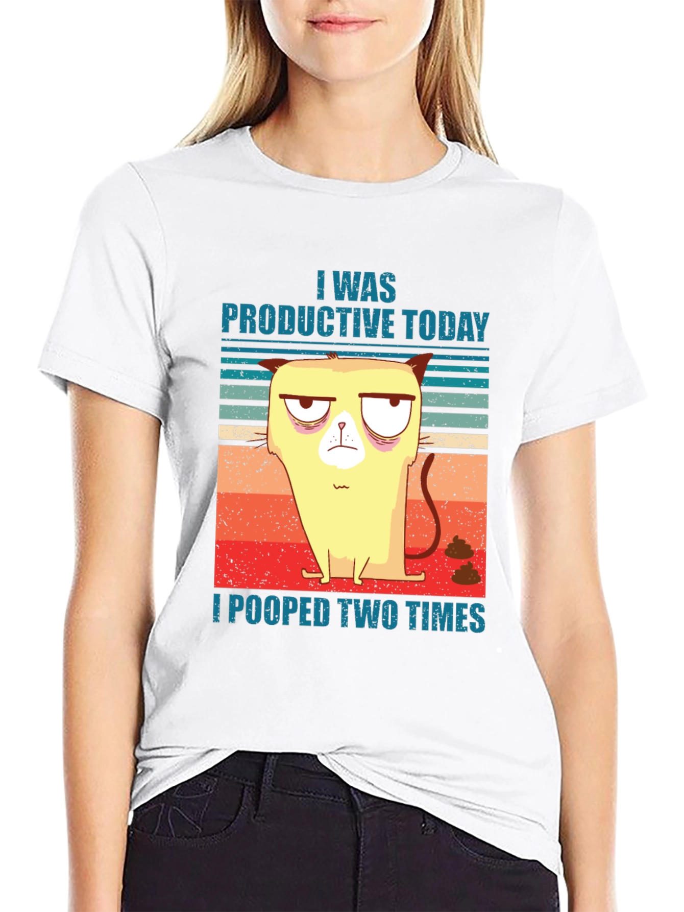 Productive Cat T-Shirt Funny Humor