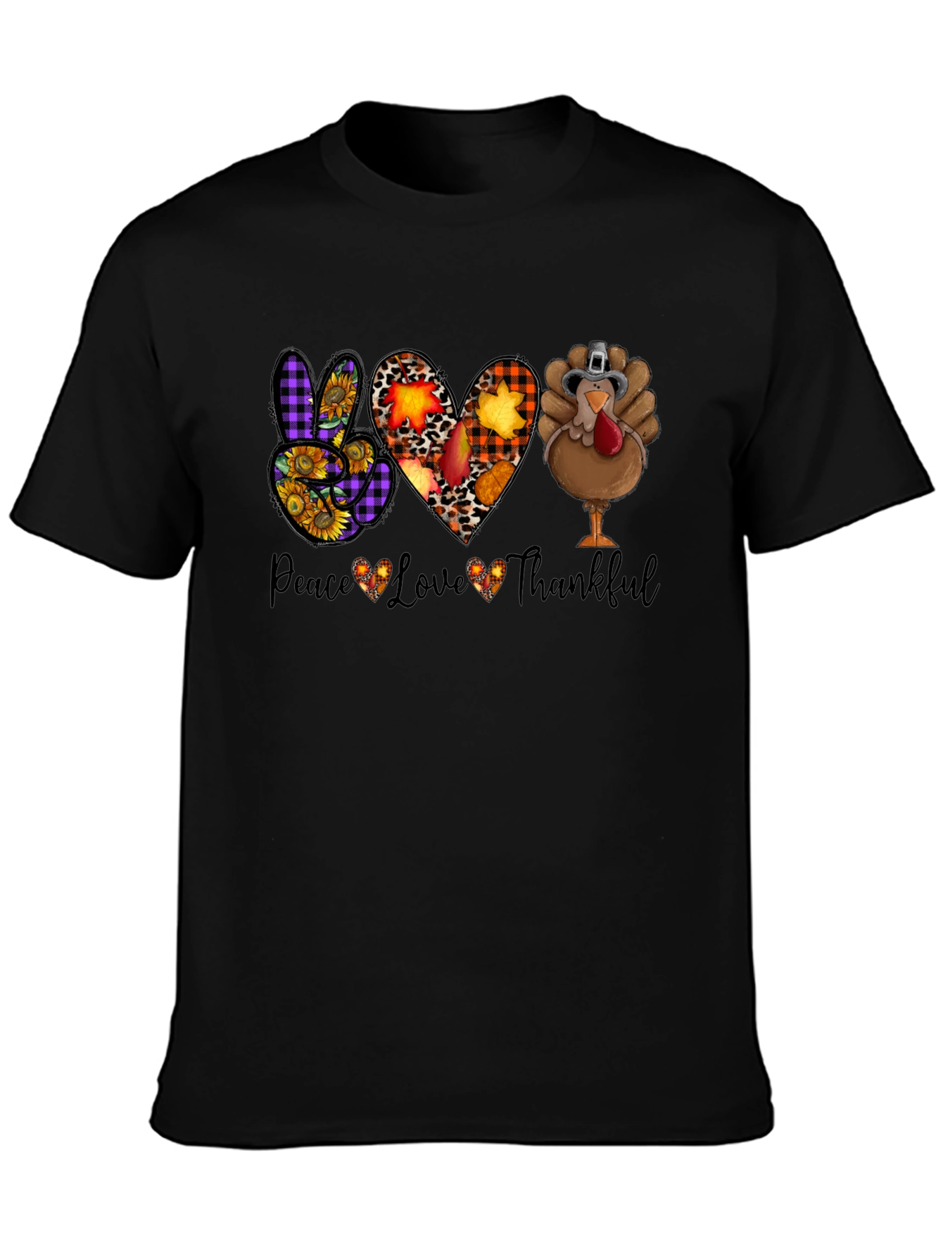 Peace Love Thankful Thanksgiving T-Shirt