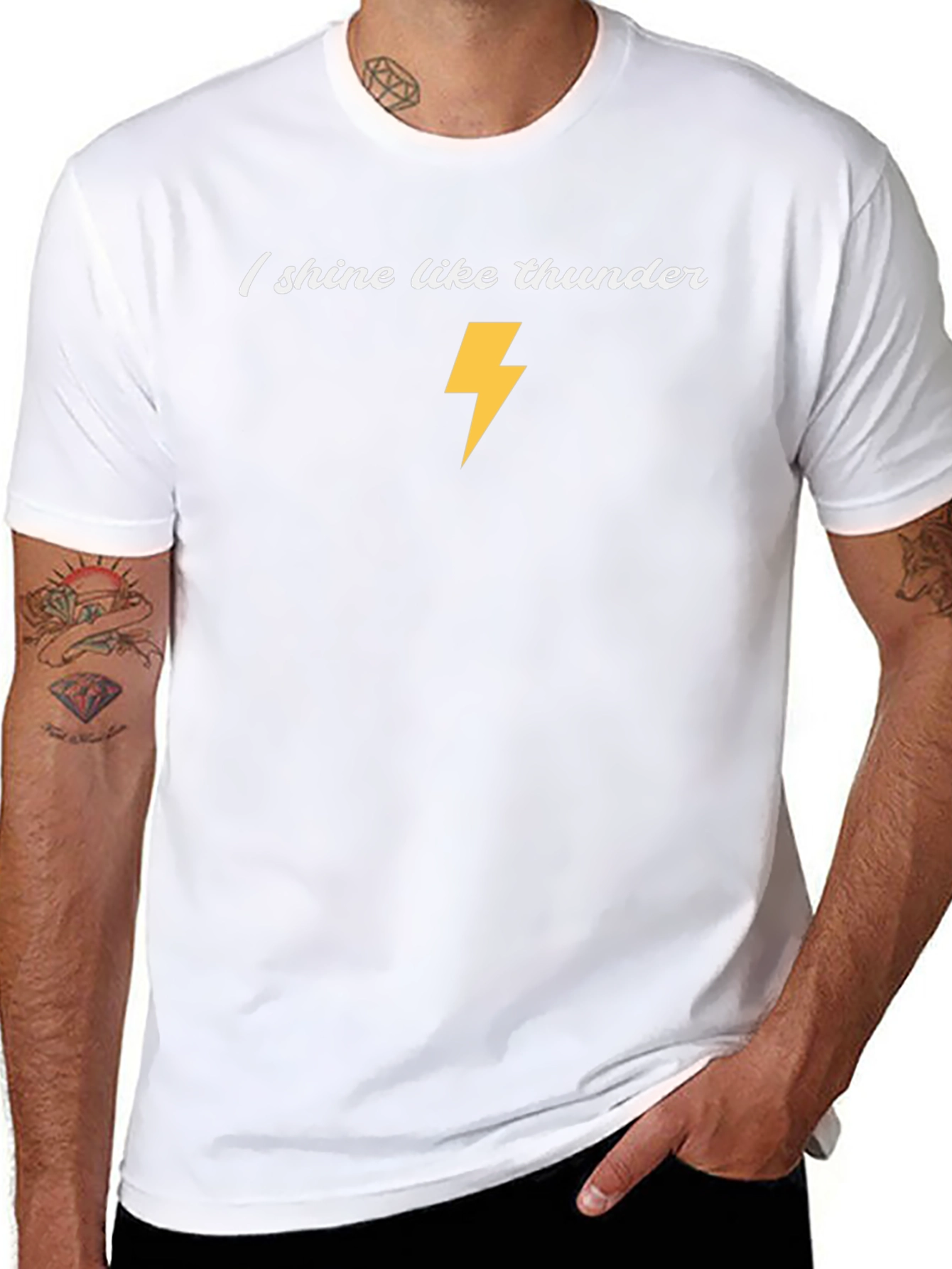 I Shine Like Thunder Black Graphic T-Shirt