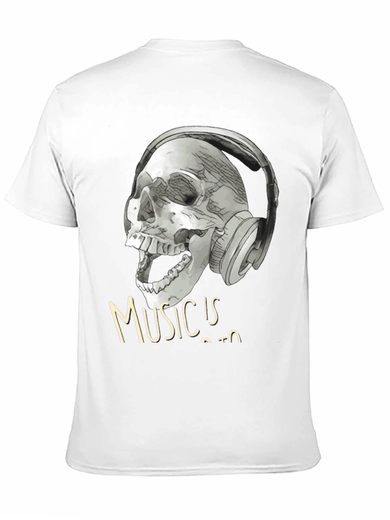 Skull with Headphones T-Shirt - Music is Life Tee
