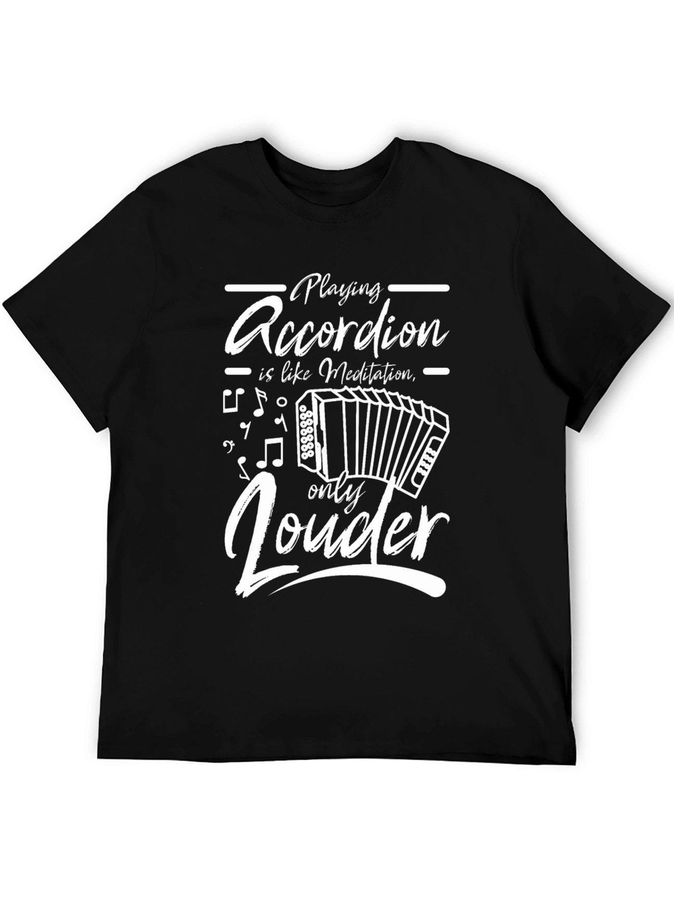Accordion Player Black T-Shirt