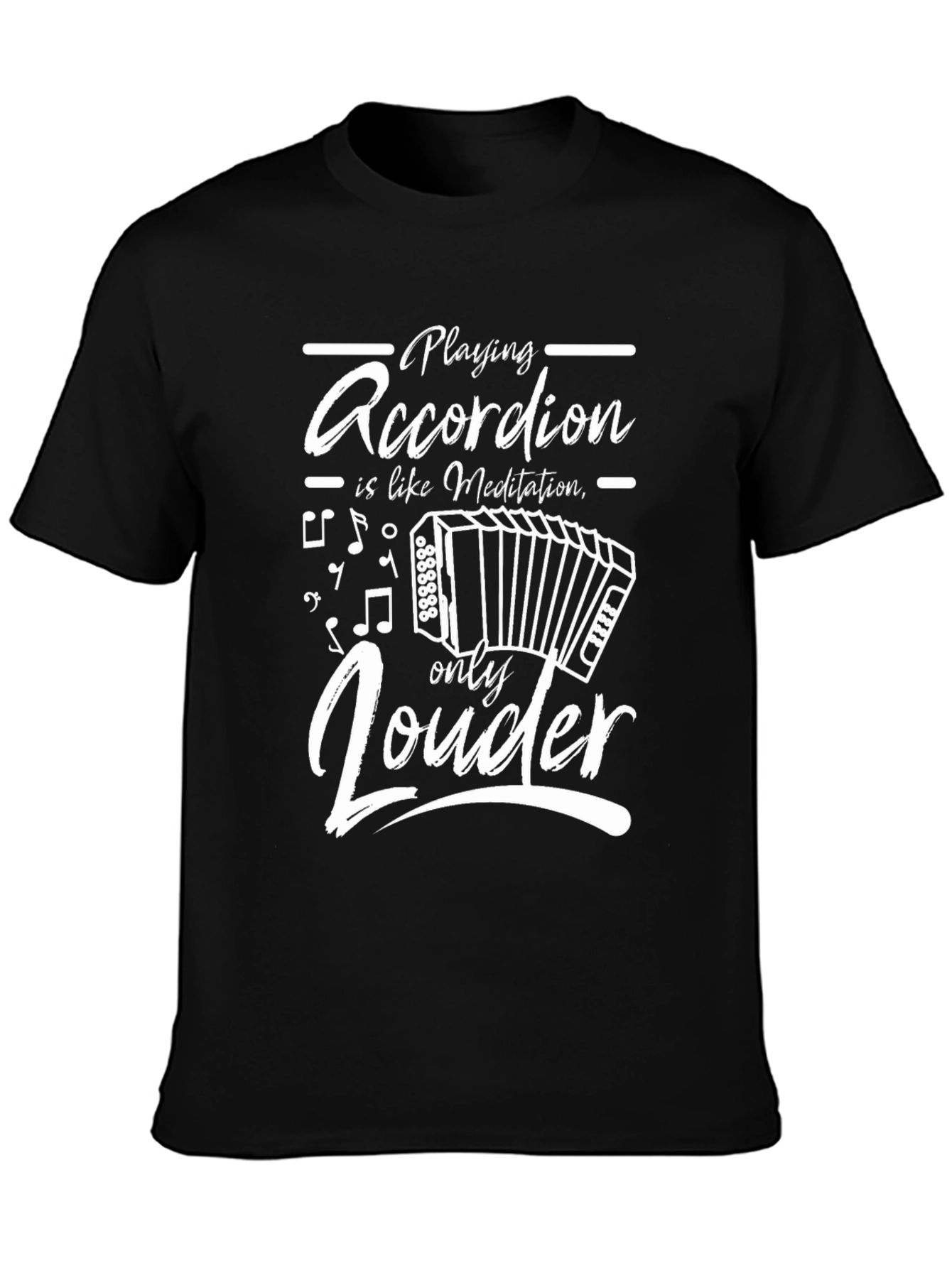 Accordion Player Black T-Shirt