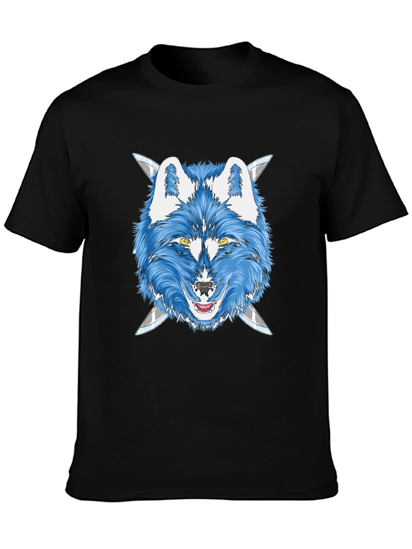 Blue Wolf Graphic Tee - Cool Animal T-Shirt