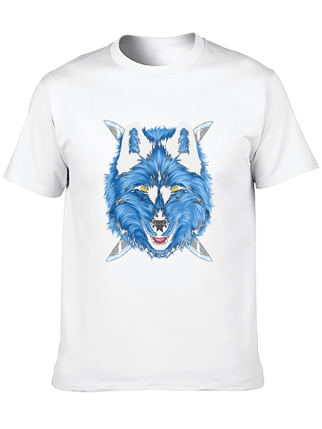 Blue Wolf Graphic Tee - Cool Animal T-Shirt