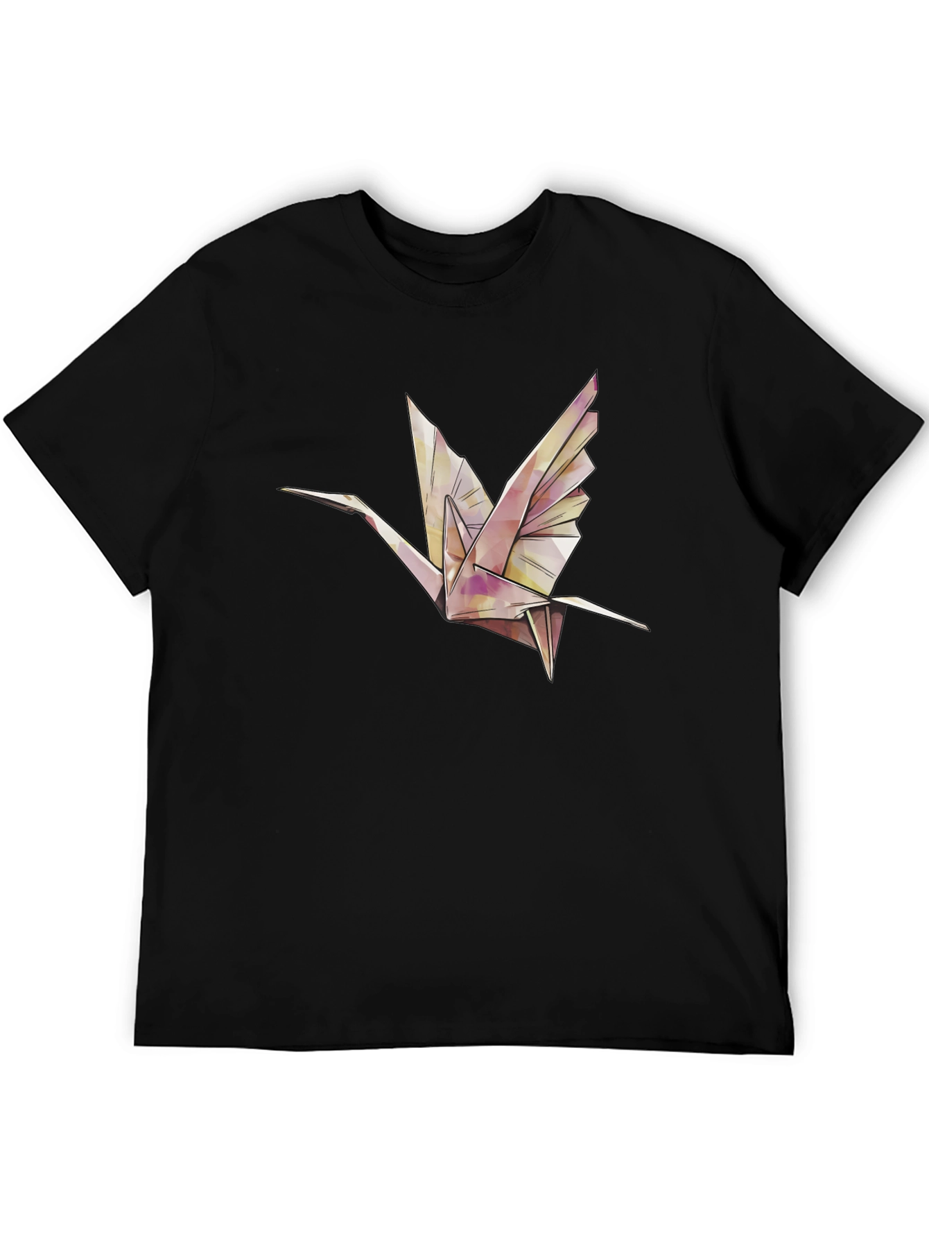 Origami Crane Graphic Tee - Stylish Black T-Shirt