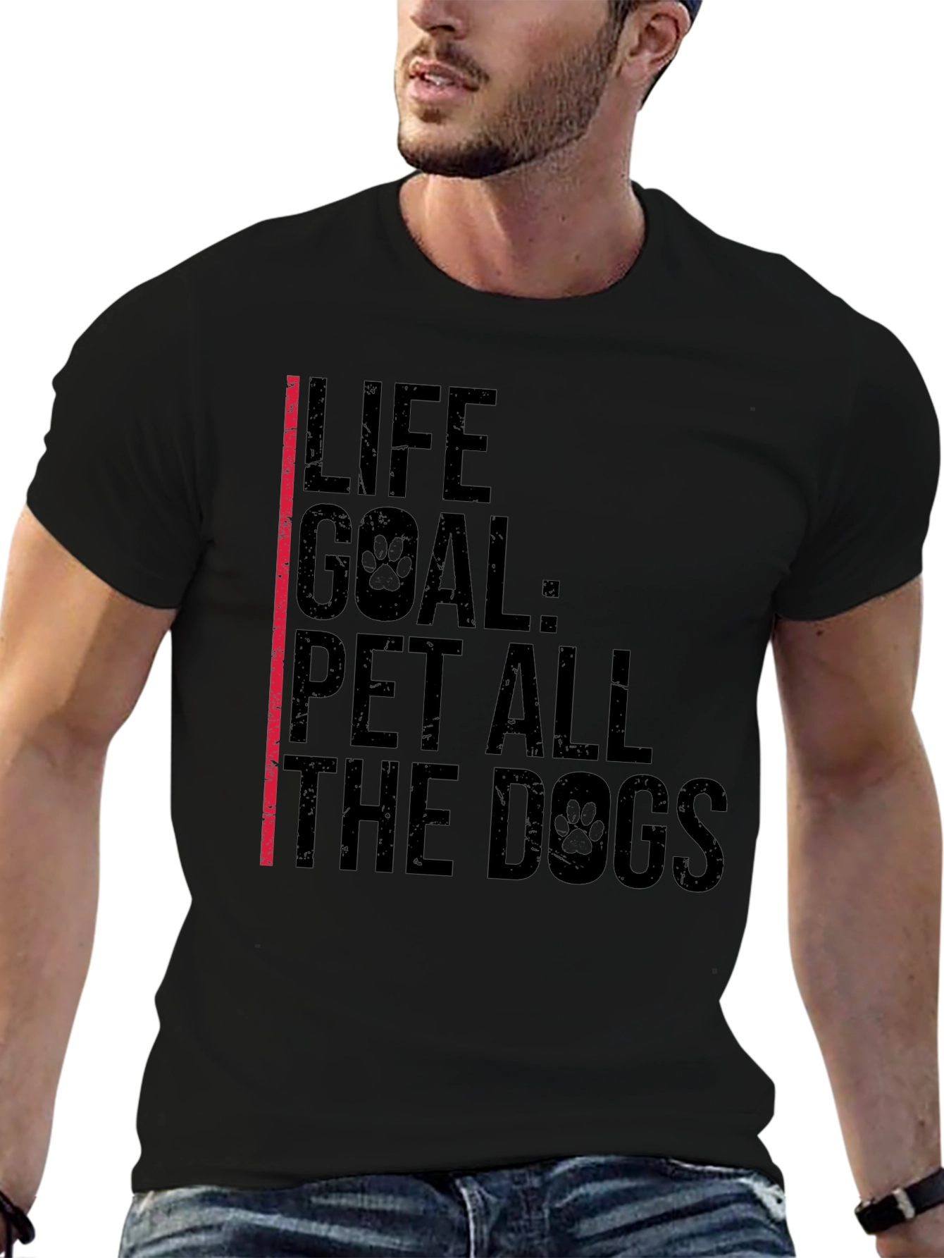 Life Goal: Pet All The Dogs - Black T-Shirt