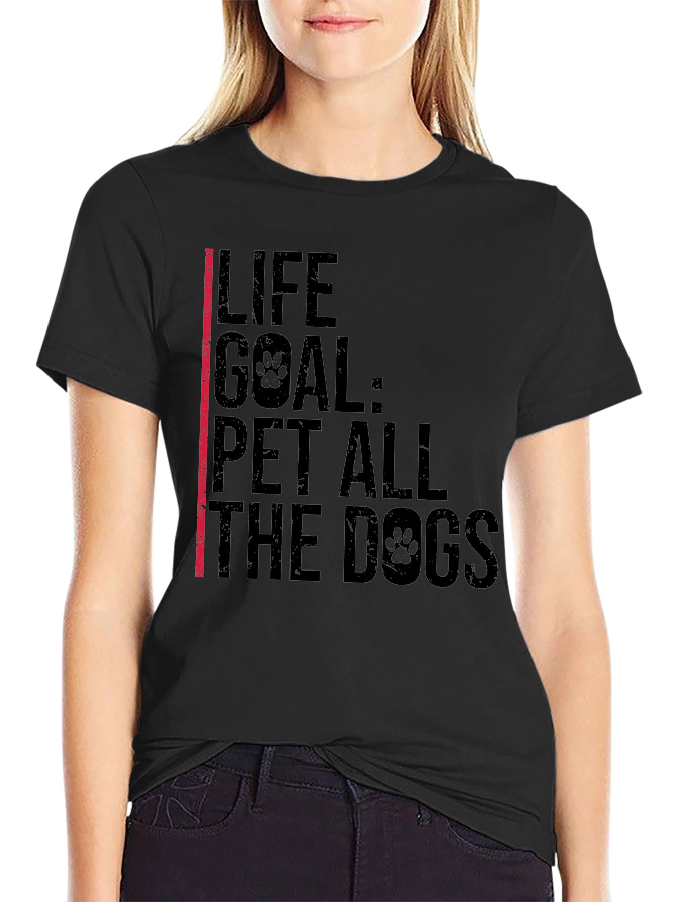 Life Goal: Pet All The Dogs - Black T-Shirt