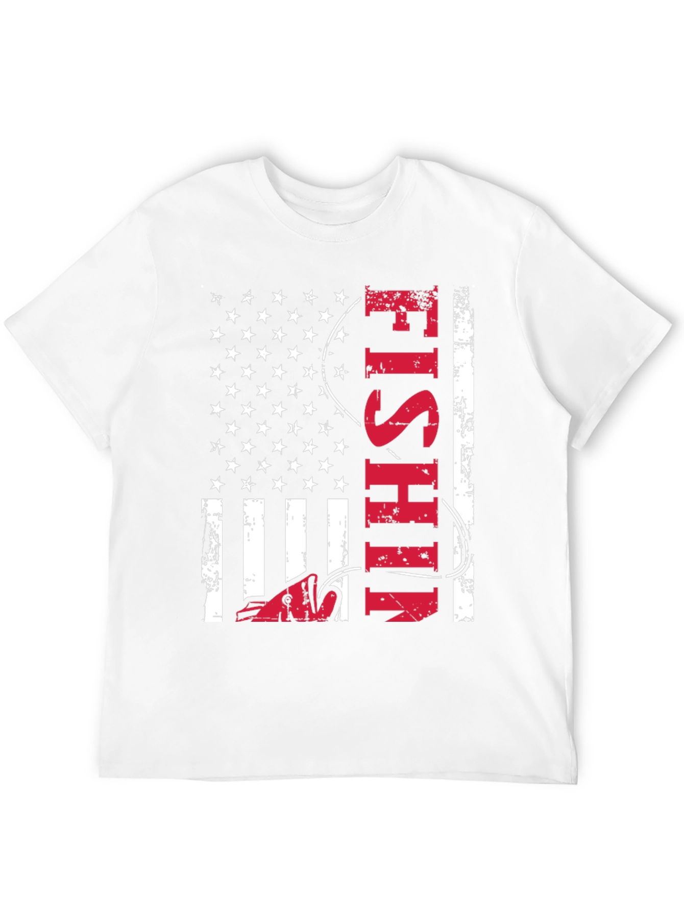 Fishing USA Flag Graphic Tee - Patriotic Angler Shirt