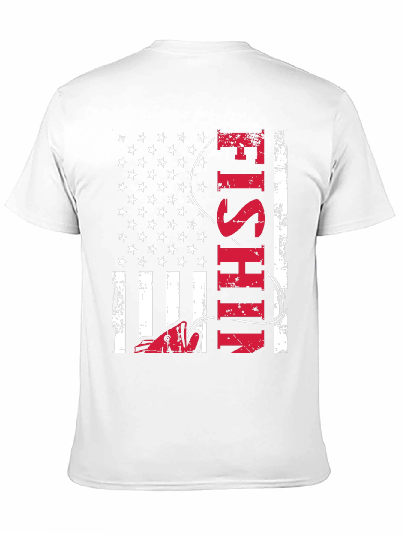 Fishing USA Flag Graphic Tee - Patriotic Angler Shirt