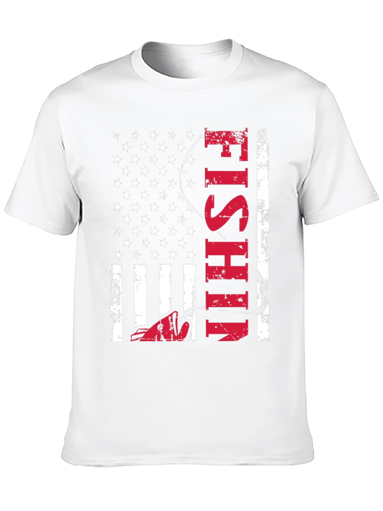 Fishing USA Flag Graphic Tee - Patriotic Angler Shirt
