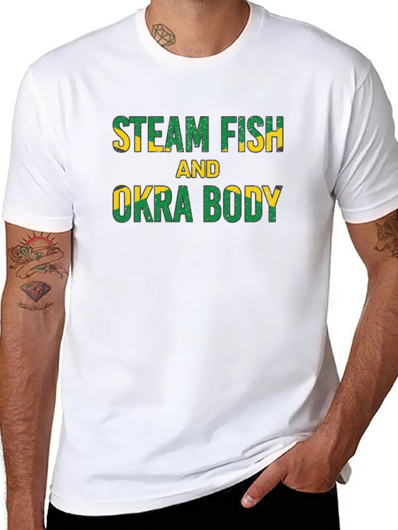 Steam Fish and Okra Body Graphic Tee