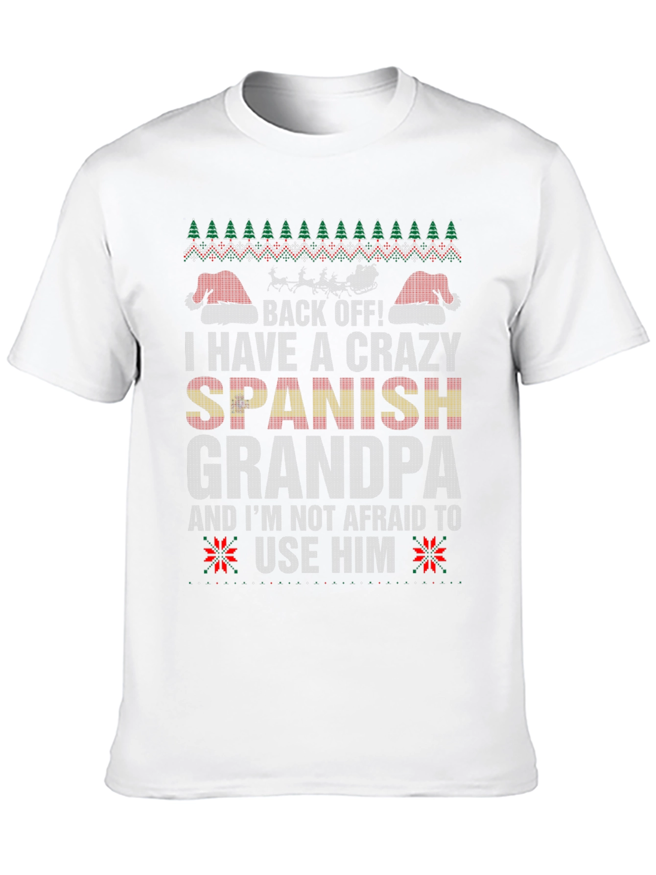 Crazy Spanish Grandpa Ugly Christmas Sweater T-Shirt
