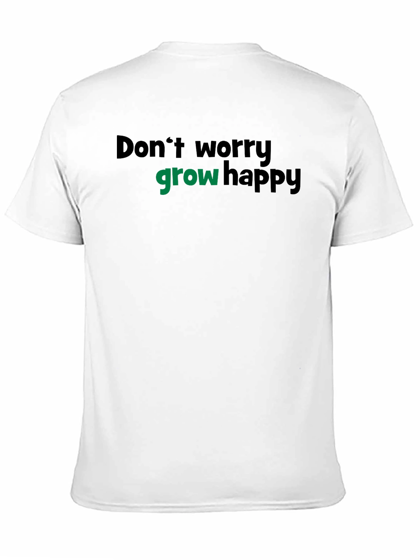 Grow Happy T-Shirt - Black Cotton Tee