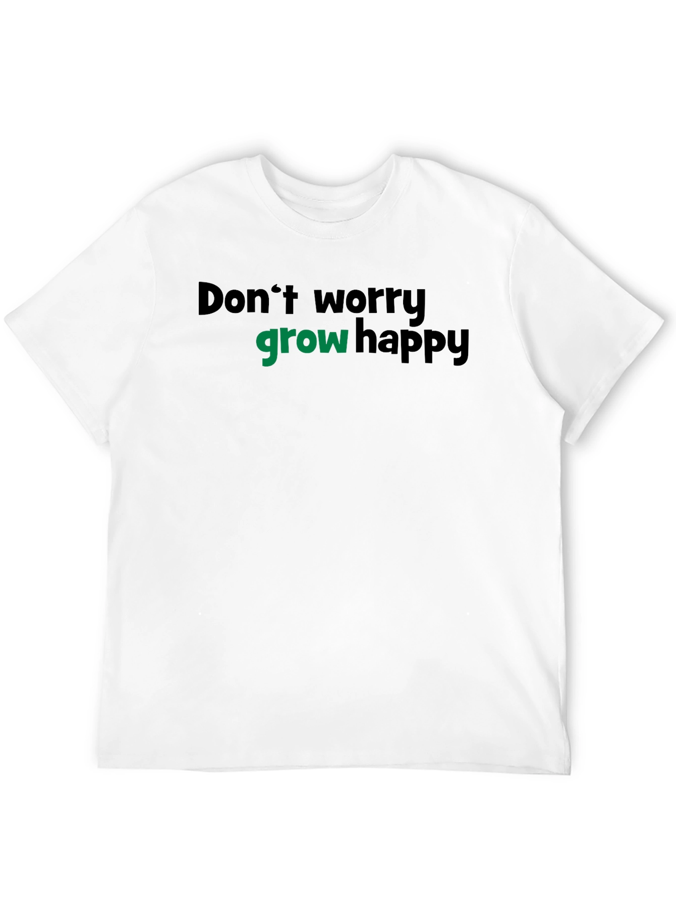 Grow Happy T-Shirt - Black Cotton Tee