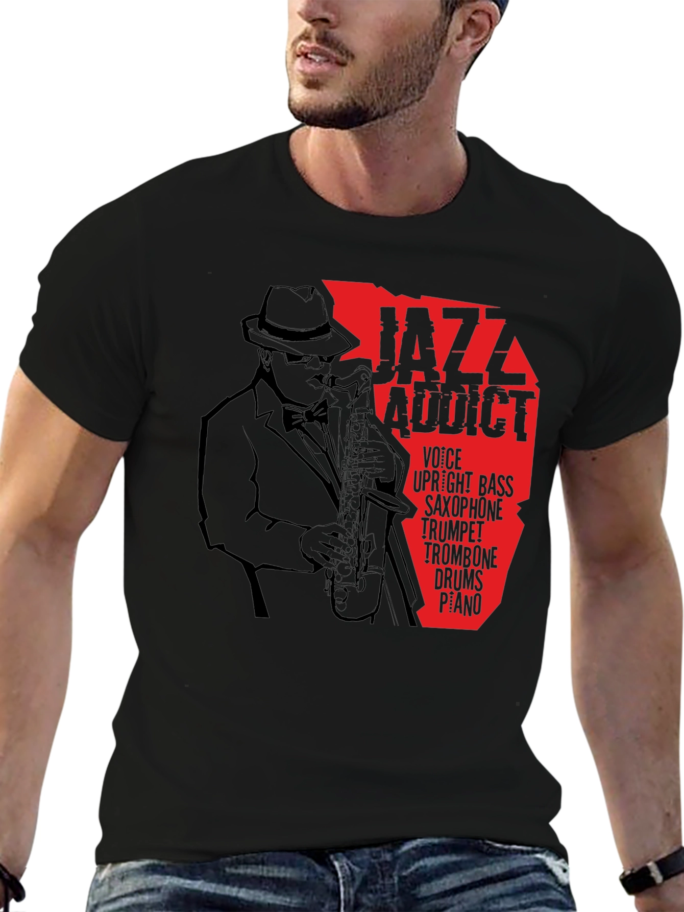 Jazz Addict T-Shirt - Saxophone Music Tee