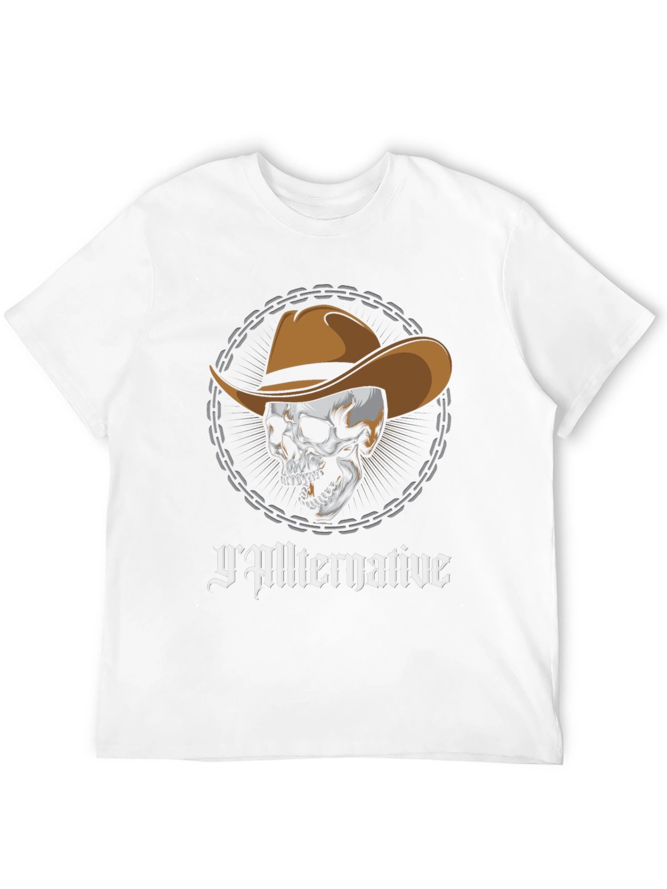 Yallternative Cowboy Skull Graphic T-Shirt