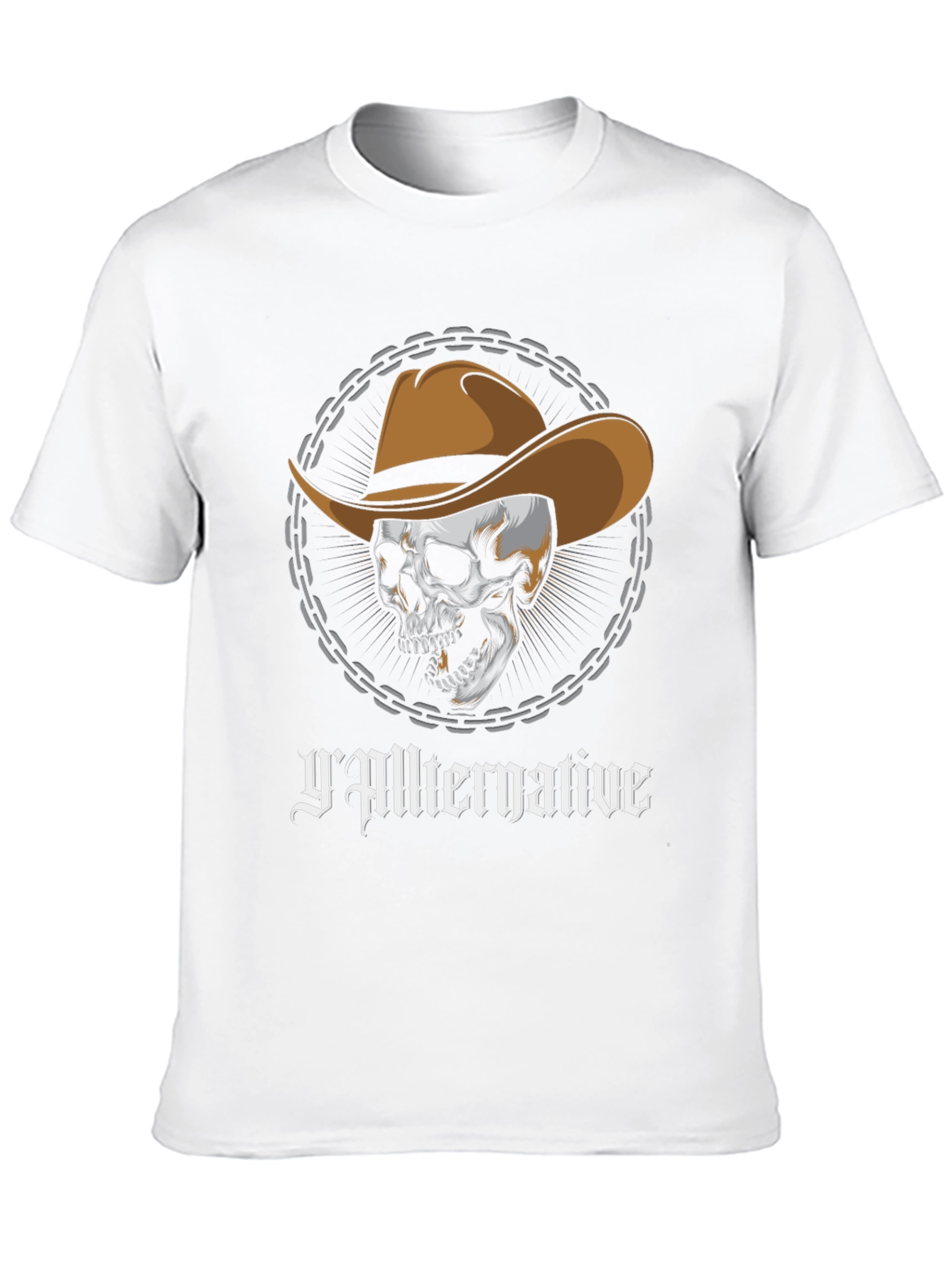 Yallternative Cowboy Skull Graphic T-Shirt