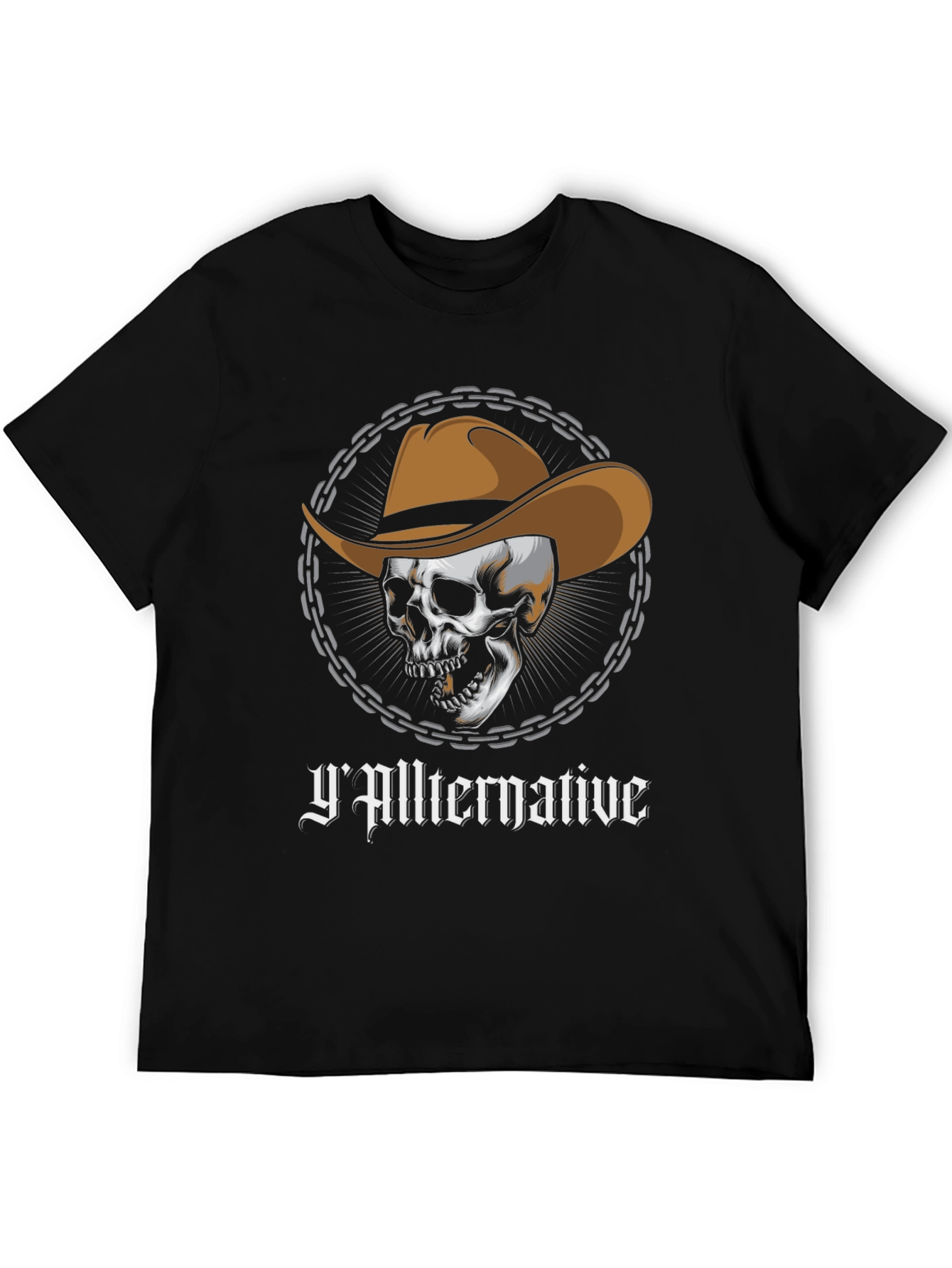 Yallternative Cowboy Skull Graphic T-Shirt