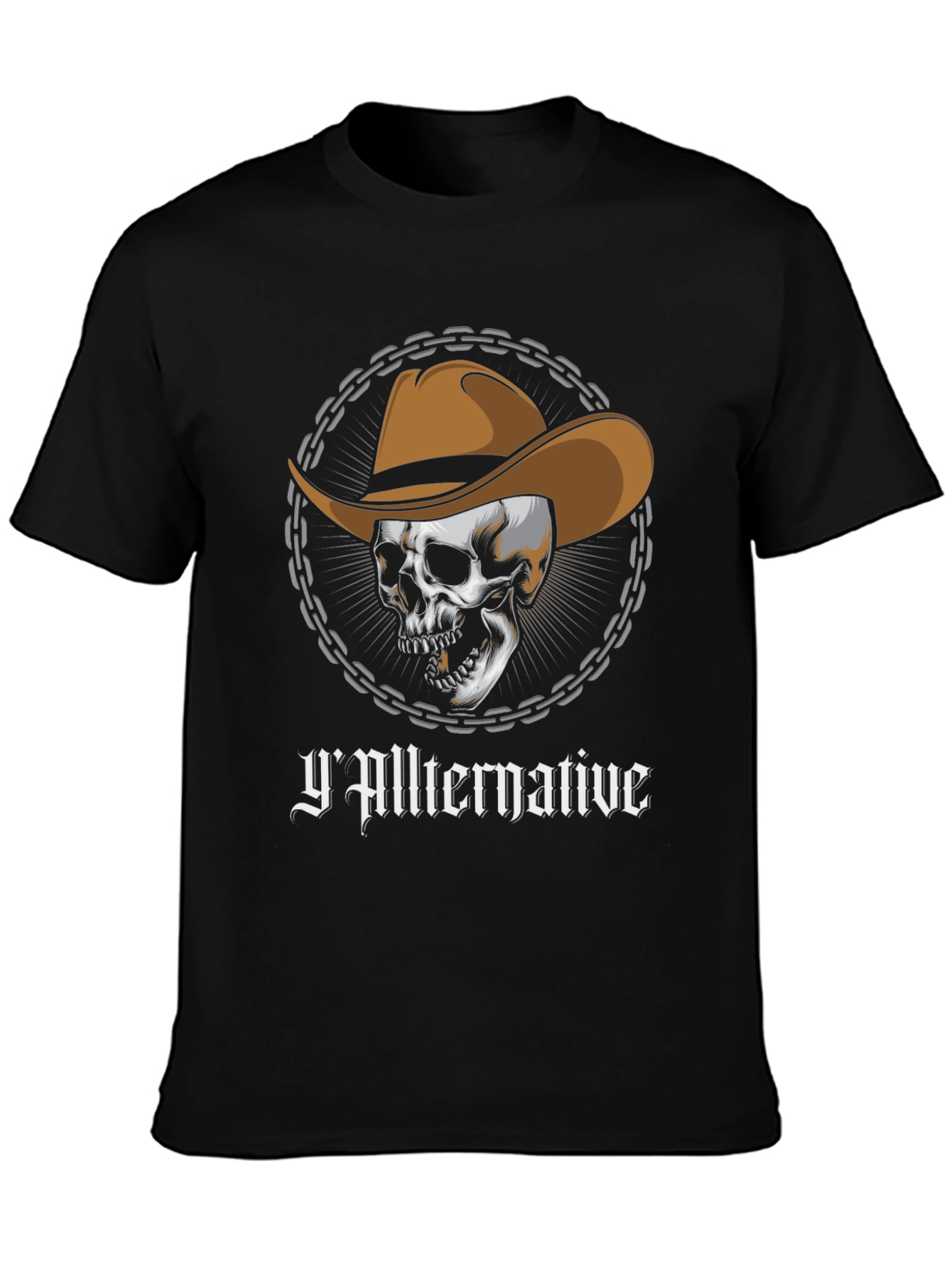 Yallternative Cowboy Skull Graphic T-Shirt