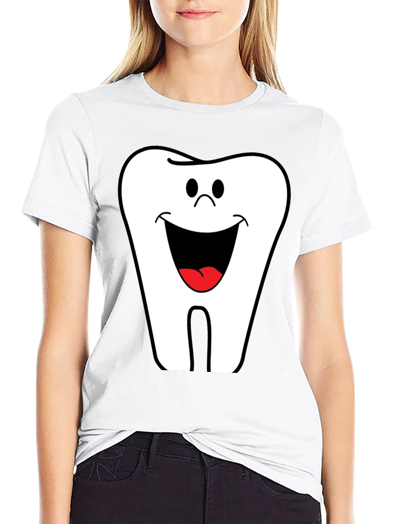 Funny Tooth Graphic Tee - Black