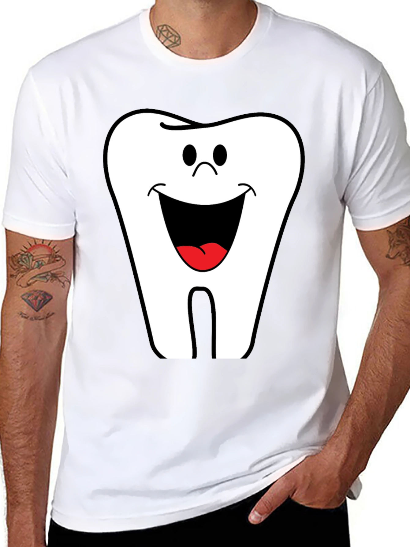 Funny Tooth Graphic Tee - Black