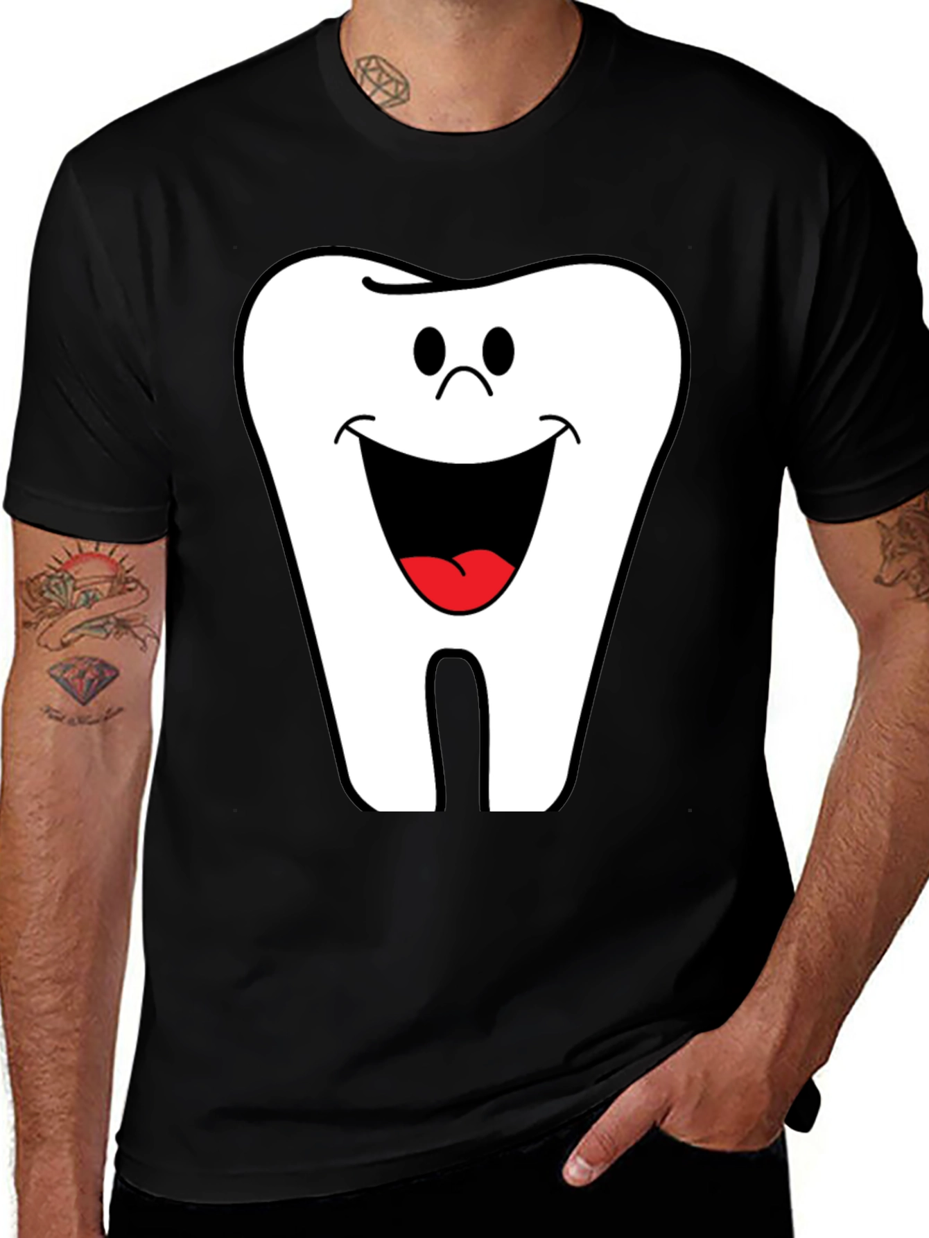 Funny Tooth Graphic Tee - Black