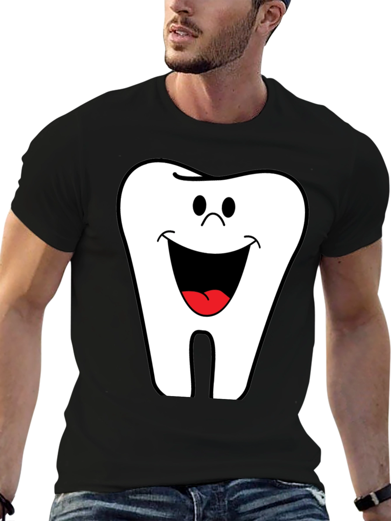 Funny Tooth Graphic Tee - Black