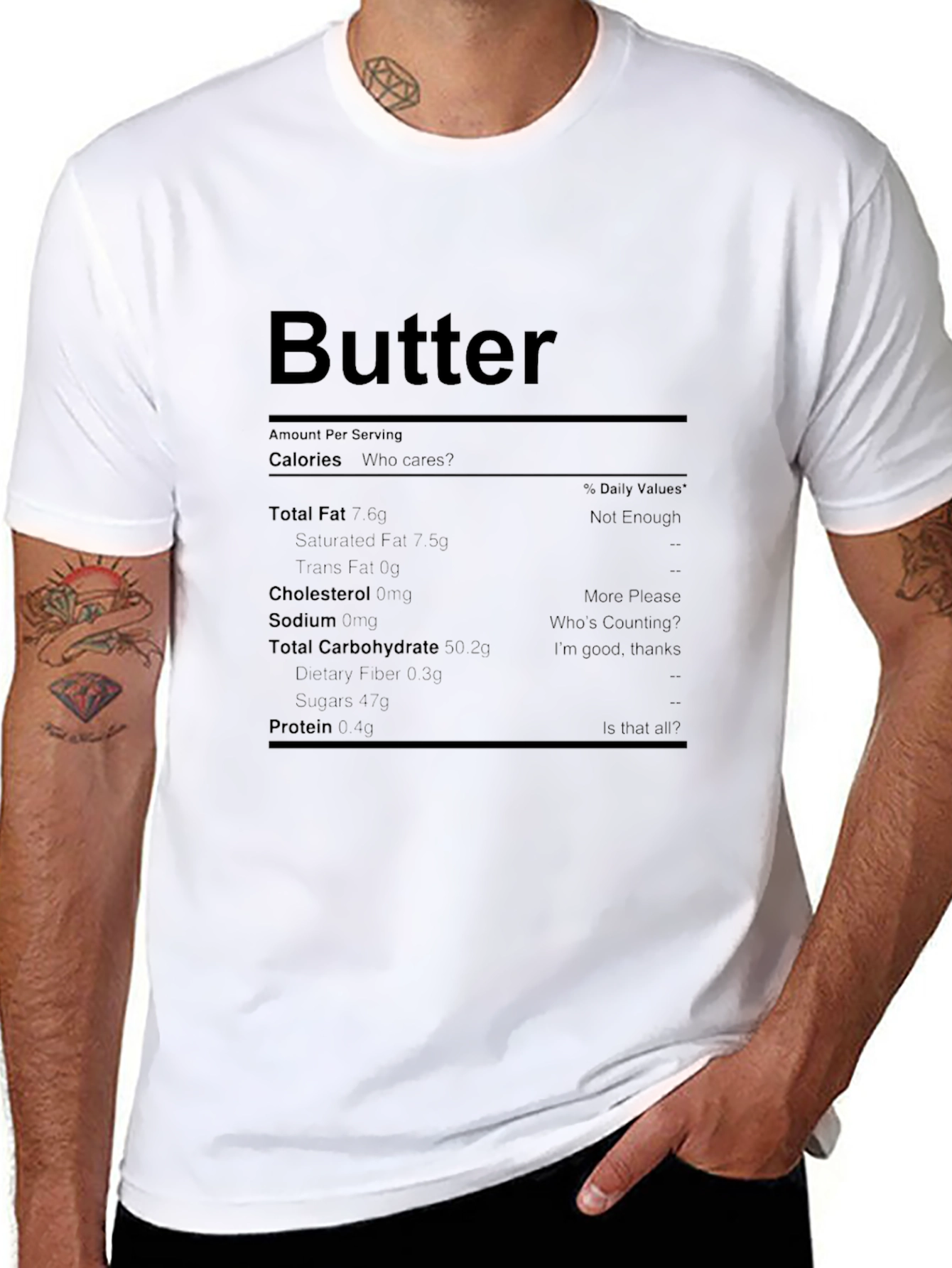 Butter Nutrition Facts T-Shirt - Funny Foodie Tee