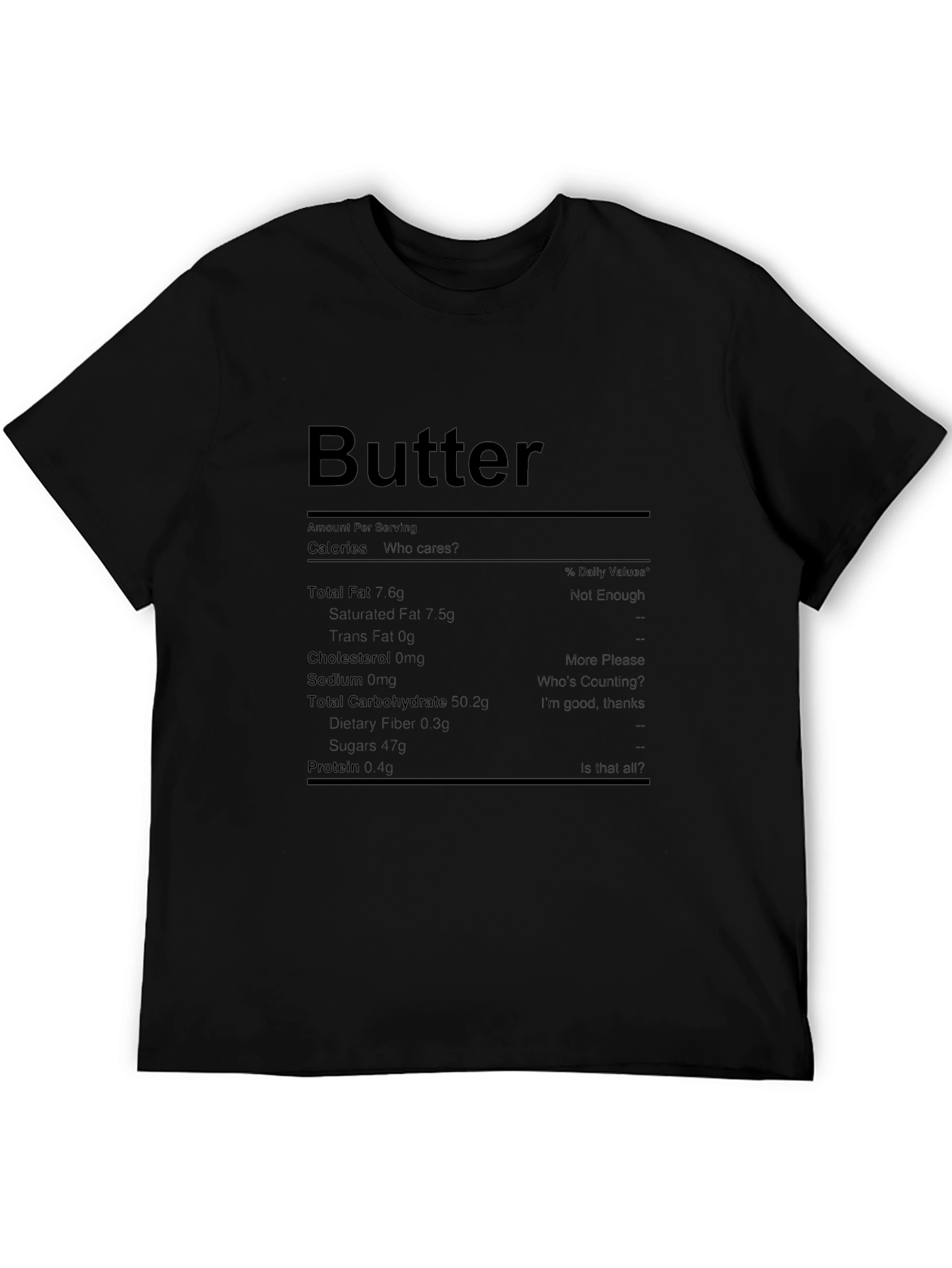 Butter Nutrition Facts T-Shirt - Funny Foodie Tee