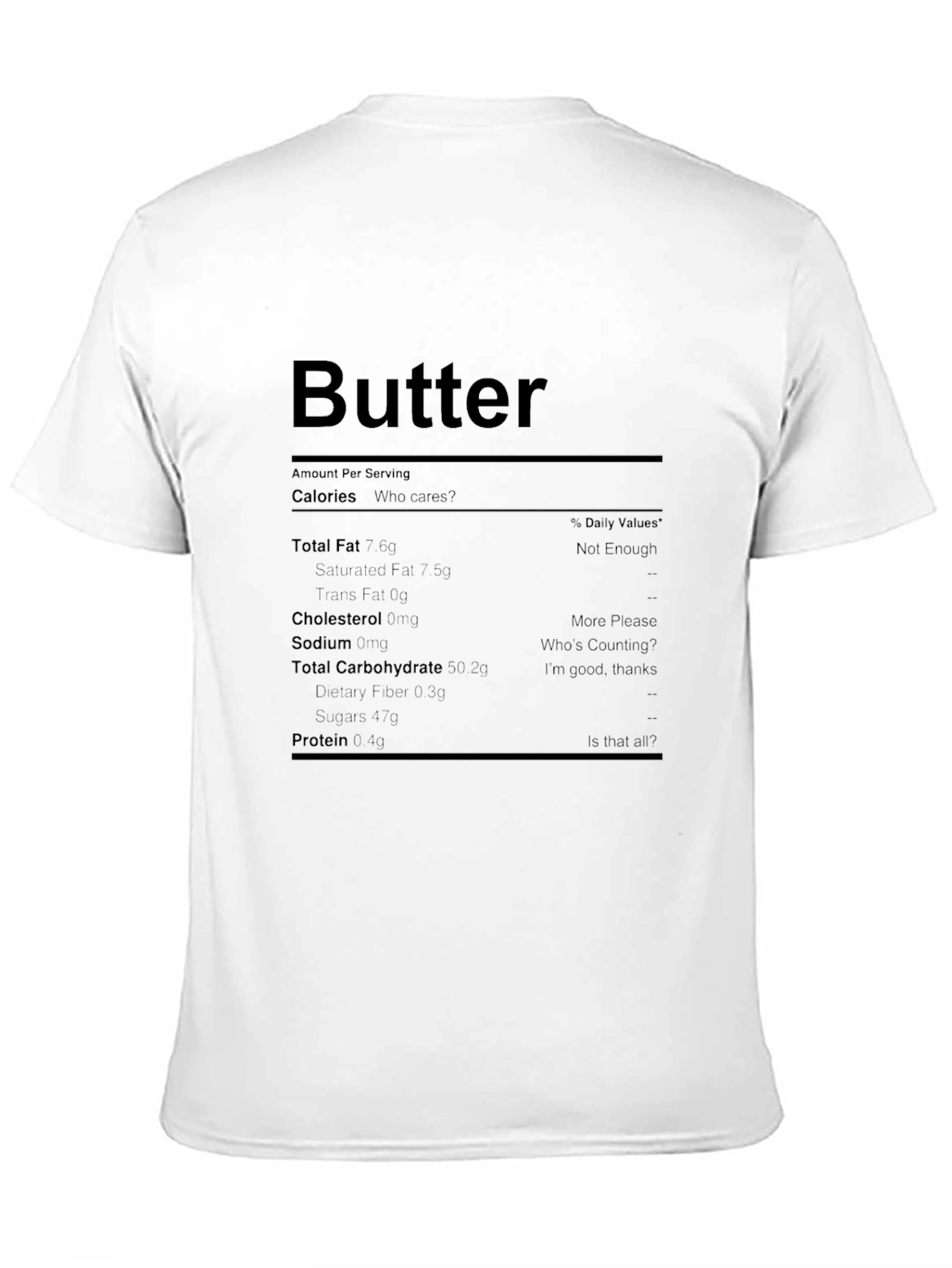Butter Nutrition Facts T-Shirt - Funny Foodie Tee