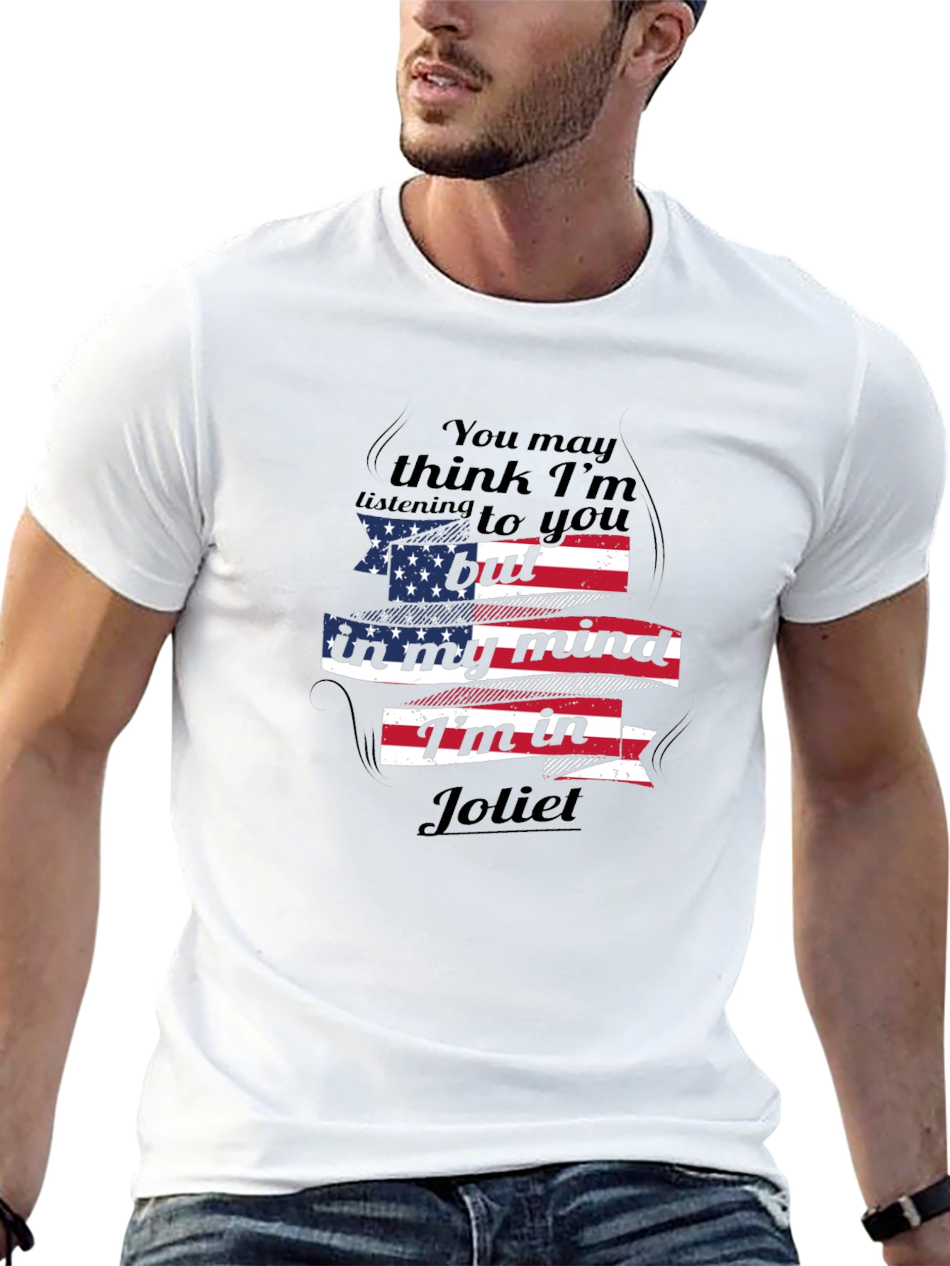 Joliet Mind T-Shirt: Patriotic USA Flag Novelty Tee