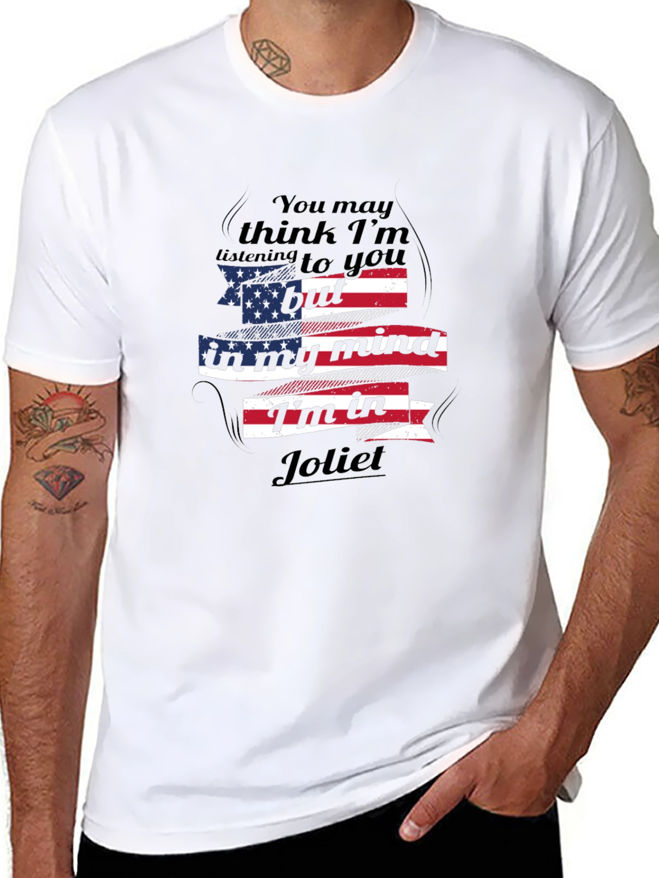 Joliet Mind T-Shirt: Patriotic USA Flag Novelty Tee