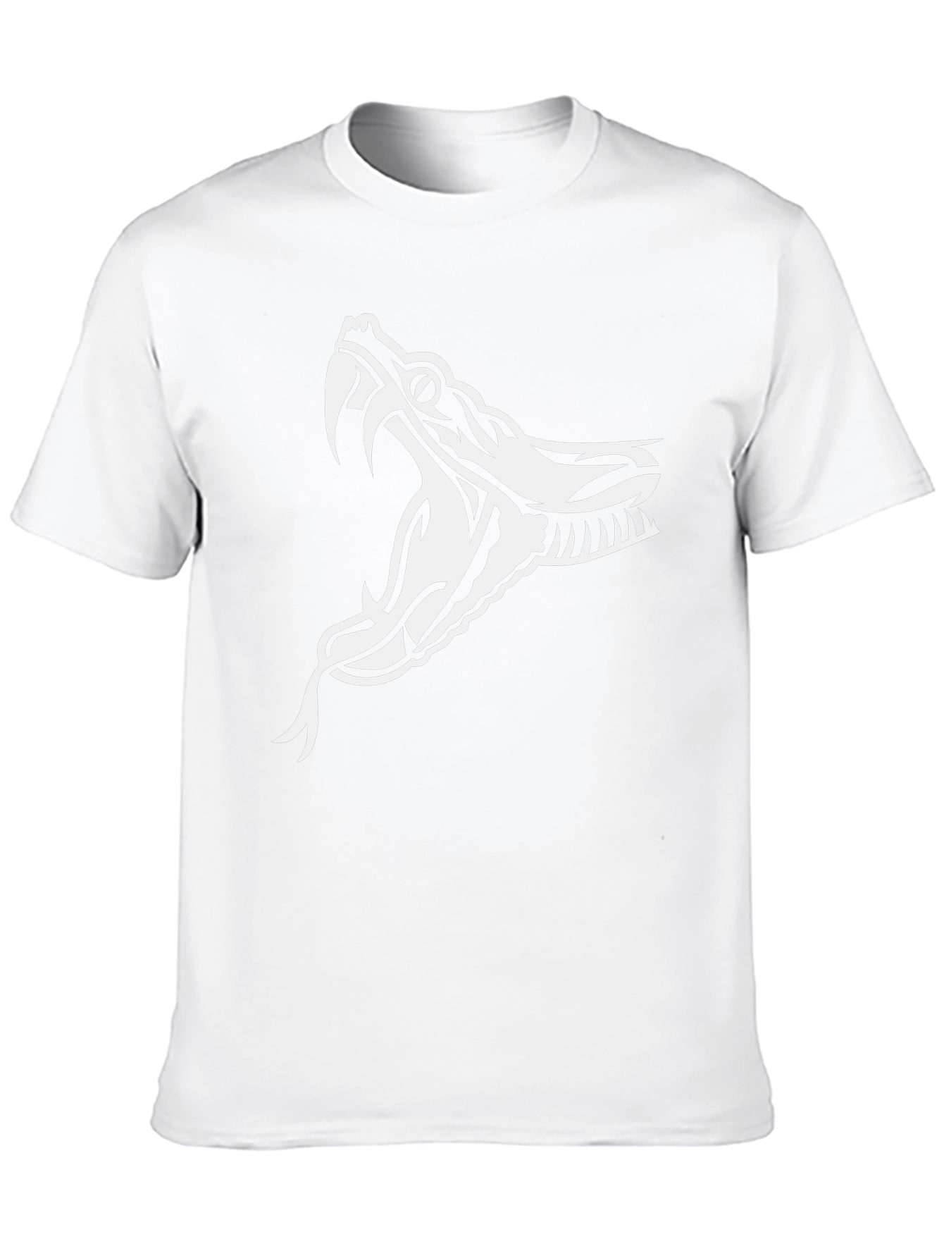 Black T-Shirt with White Snake Graphic